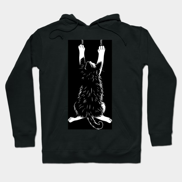 Hanging Cat Hoodie by erzebeth